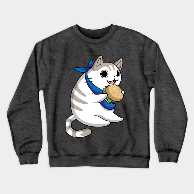 Cat Got Your Burger Crewneck Sweatshirt by Miss Frizzle's Fitness